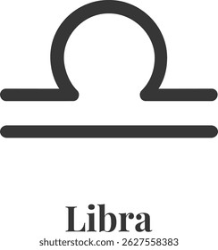 O signo do zodíaco de Libra, que simboliza equilíbrio, harmonia e justiça, é representado por um glifo que se assemelha a escamas, refletindo sua associação com a justiça e o equilíbrio