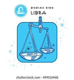 Libra - Zodiac Sign. Vector Icon of Zodiac Symbol. 
Traditional Illustration of Scales in Graphic Style.