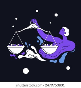 Libra Zodiac Sign Vector Illustration