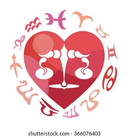 Libra zodiac sign, vector illustration