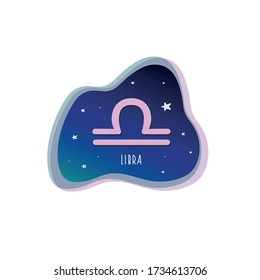 Libra, el signo del zodiaco. Escalas de signos vectoriales. Signo zodiaco. Ilustración espacial
