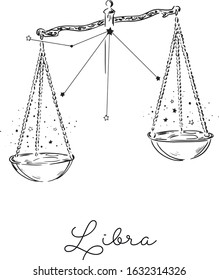 Libra Zodiac Sign.Vector Illustration. Minimalism