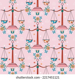 Libra zodiac star seamless pattern. Libra sign symbol stars Vector EPS10 , Design for fashion , fabric, textile, wallpaper, cover, web , wrapping and all prints 