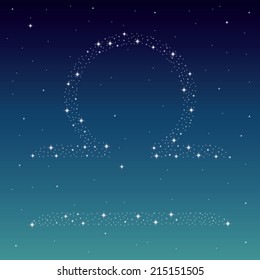 Libra/ Zodiac Symbol created from stars