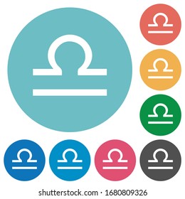 libra zodiac symbol flat white icons on round color backgrounds
