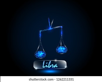 Libra. Zodiac symbol on a background of the starry sky. Signs of the zodiac, astrology.