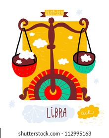 Libra. zodiac vector drawing