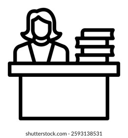 Librarian Glyph Icon Design For Personal nad Commercial Use