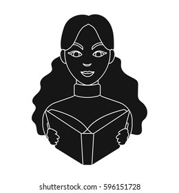 Librarian icon in black style isolated on white background. Library and bookstore symbol stock vector illustration.
