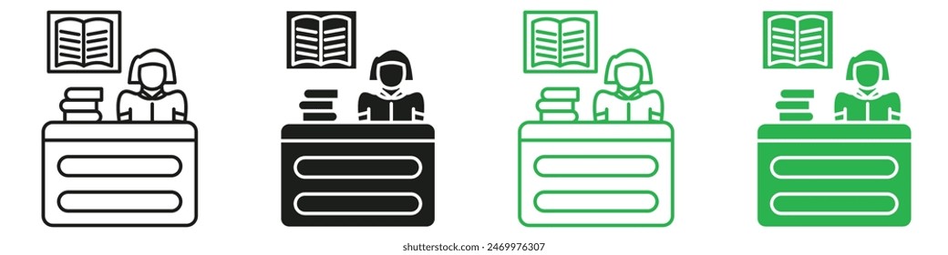 Librarian icon mark in filled style