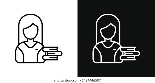 Librarian Icon Set. Vector Illustration