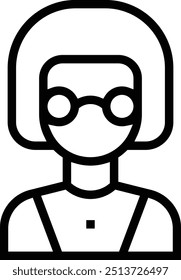 Icono de bibliotecario. Diseño de estilo lineal delgado aislado sobre fondo blanco