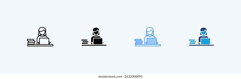 Concepto de Ilustración vectorial de iconos de bibliotecario
