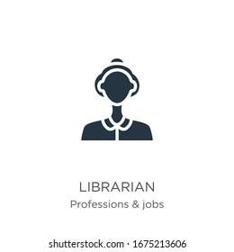 Librarian icon vector. Trendy flat librarian icon from professions & jobs collection isolated on white background. Vector illustration can be used for web and mobile graphic design, logo, eps10