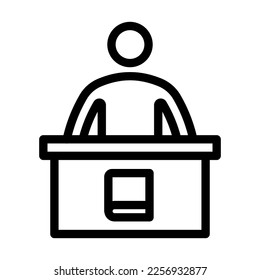 Librarian Vector Line Icon Design