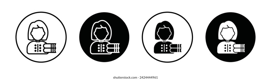 Librarian Vector Line Icon Illustration.