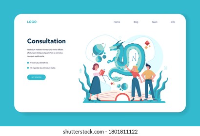 Librarian web banner or landing page. Library staff holding and sorting book. Knowledge and education idea. Llibrary bookshelves guid. Isolated vector illustration