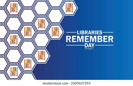 Bibliotecas Recuerde Día Fondo de pantalla con Formas y tipografía, Anuncio, tarjeta, cartel, Plantilla. Bibliotecas Remember Day, fondo