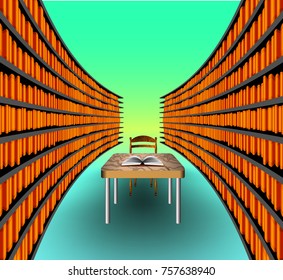 In the library