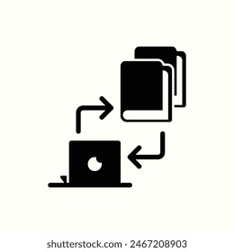 library access icon, isolated black style icon