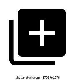 Library add icon vector isolated on white background.