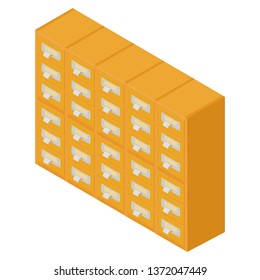 Library or archive reference card catalog. Database, knowledge base concept