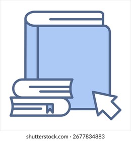 Ilustración vectorial de icono azul de Biblioteca