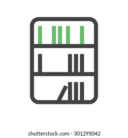 Library, book, bookcase icon vector image. Can also be used for education, academics and science. Suitable for use on web apps, mobile apps, and print media.