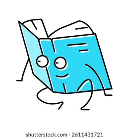 library book character color icon vector. library book character sign. isolated symbol illustration