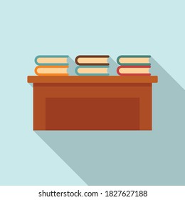 Library book desktop icon. Flat illustration of library book desktop vector icon for web design