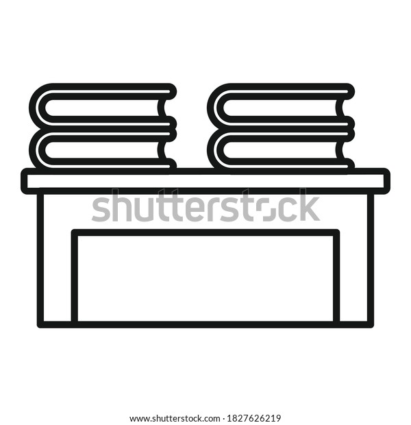 Library Book Desktop Icon Outline Library Stock Vector (Royalty Free ...