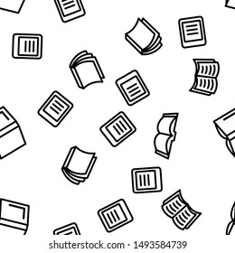 Library Book Education Seamless Pattern Vector Illustration