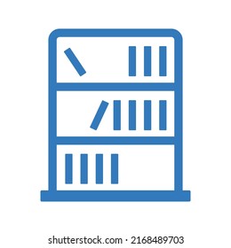 Library, book icon. Blue color design.
