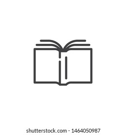 Library book line icon. linear style sign for mobile concept and web design. Open book pages outline vector icon. Learning, education symbol, logo illustration. Vector graphics