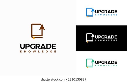 Library book logo Designs concept vector, Upgrade Knowledge logo template, Education logo symbol