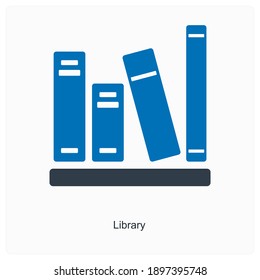 Library Or Book Repository Icon Concept