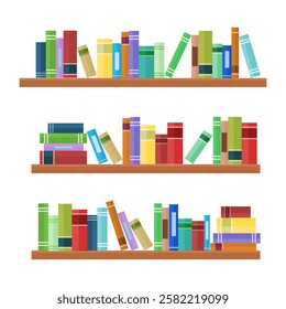 Library book shelf or Store Shop  Flat Color Icon Illustration