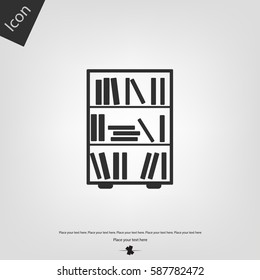 Library book shelf vector icon