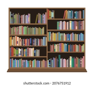 Library Book Shelf Vector Illustration bookcase 