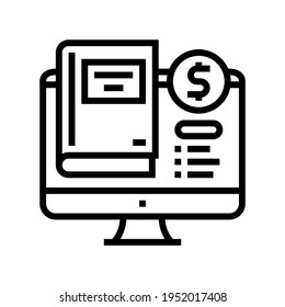 library book shop department line icon vector. library book shop department sign. isolated contour symbol black illustration