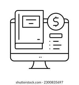 library book shop department line icon vector. library book shop department sign. isolated contour symbol black illustration