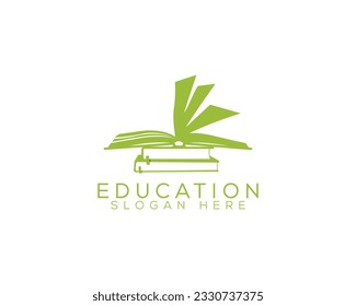 Library, book store, Digital library logo design concept. Creative open book pages Vector graphics.