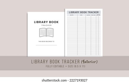 Library Book Tracker Kdp Interior Template