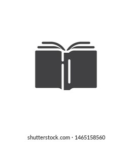 Library book vector icon. filled flat sign for mobile concept and web design. Open book pages glyph icon. Symbol, logo illustration. Vector graphics