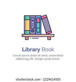 Library Book Vector illustration icon, Related to school and education
