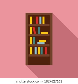 Library book wardrobe icon. Flat illustration of library book wardrobe vector icon for web design