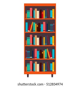 Library. Bookcase. Books and Knowledge Vector illustration.
