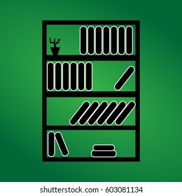 Library books flat icon