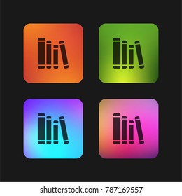 Library books four color gradient app icon design