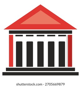 Eine Bibliothek für Bücher. Bibliothekssymbol. Ein Gebäude für die Bibliothek.